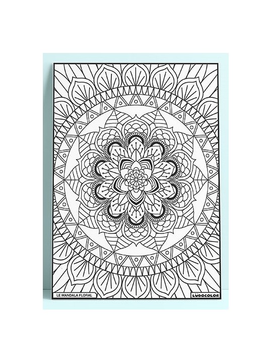 Tableau coloriage velours le mandala floral