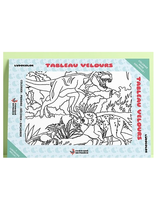 Tableau coloriage velours les dinosaures