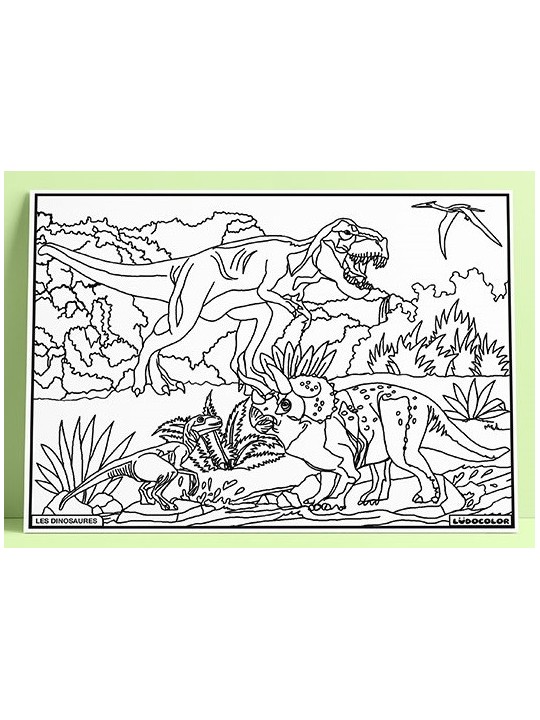 Tableau coloriage velours les dinosaures