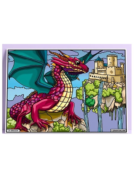 Tableau coloriage velours le dragon