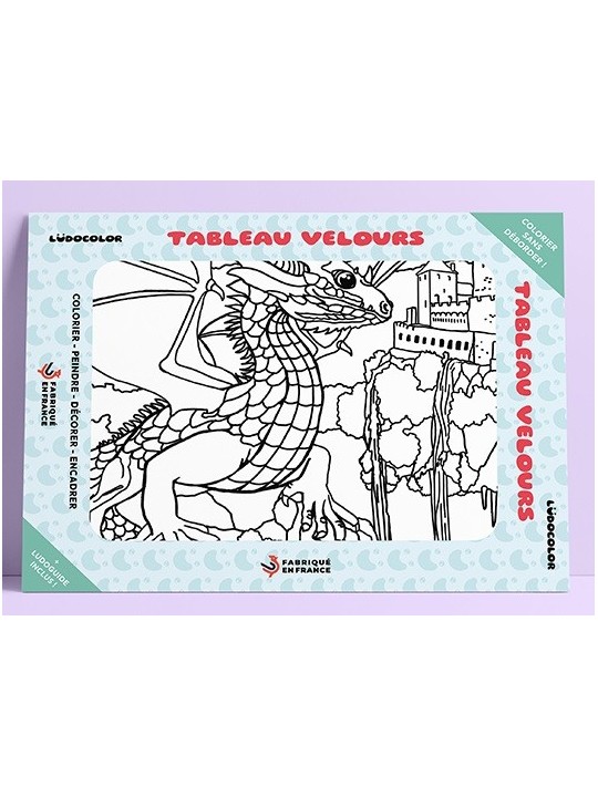 Tableau coloriage velours le dragon