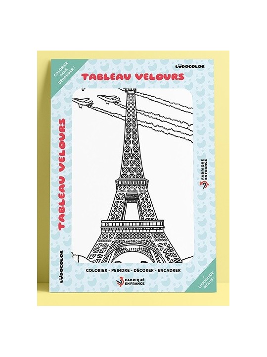 Tableau coloriage velours la Tour Eiffel
