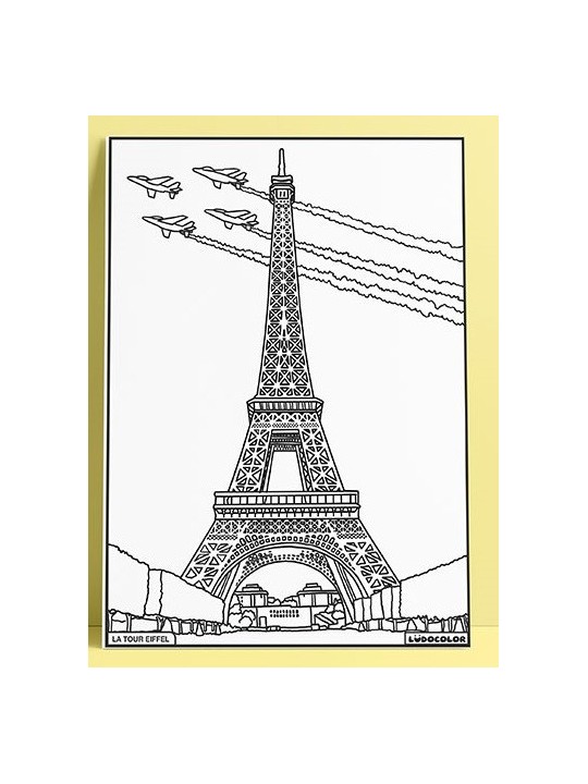 Tableau coloriage velours la Tour Eiffel