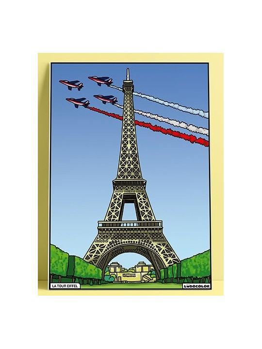 Tableau coloriage velours la Tour Eiffel