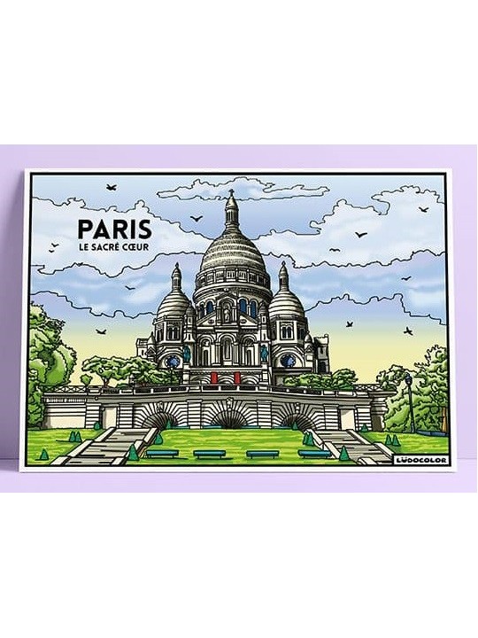 Tableau coloriage velours le Sacré Cœur