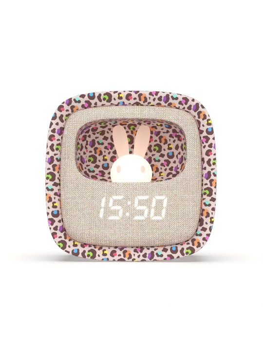Réveil veilleuse Billy clock and light rainbow leopard