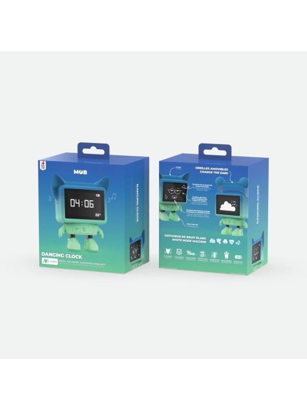 Réveil Dancing clock bleu