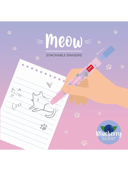 Gommes empilables Meow chat