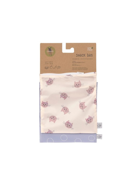 Pochettes pour snack Tiny team - Chat (x 2)