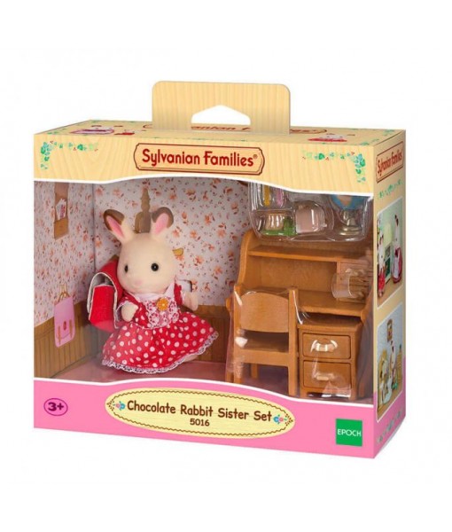 Fille lapin chocolat et bureau