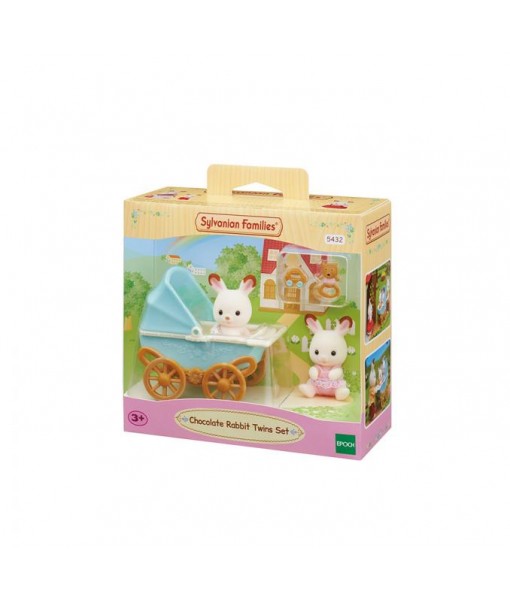 Jumeaux lapin chocolat et poussette double