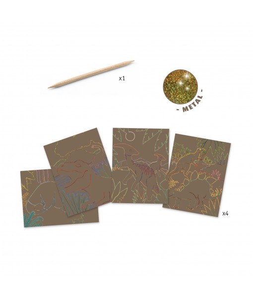 Cartes à gratter le règne des dinosaures