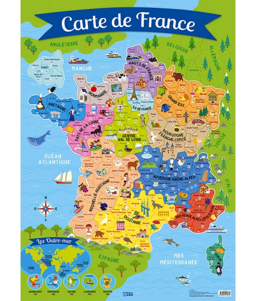 Poster carte de France