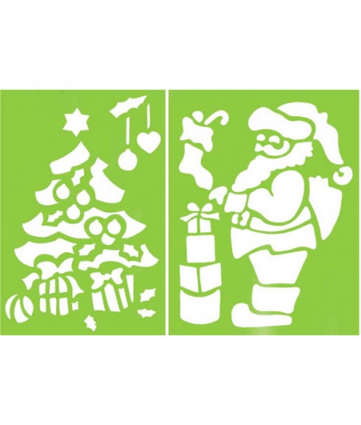 Pochoir géant père Noël & sapin