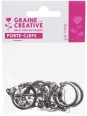 Porte-clefs hématite et mousqueton (x 6)